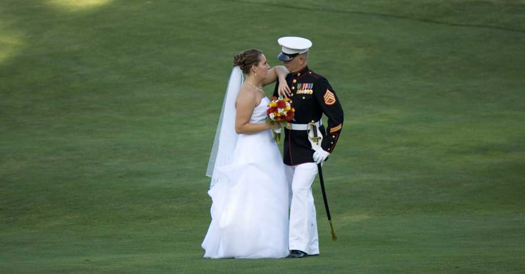 Happy bride and groom