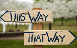 Signs for opposite directions