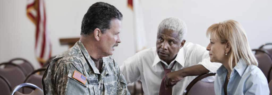 Soldier having a discussion